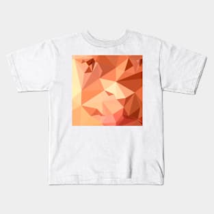 Tango Orange Abstract Low Polygon Background Kids T-Shirt